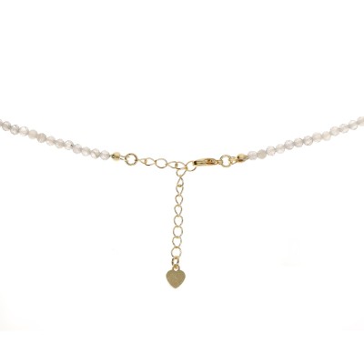 Naszyjnik ze stali szlachetnej  z labradorytem