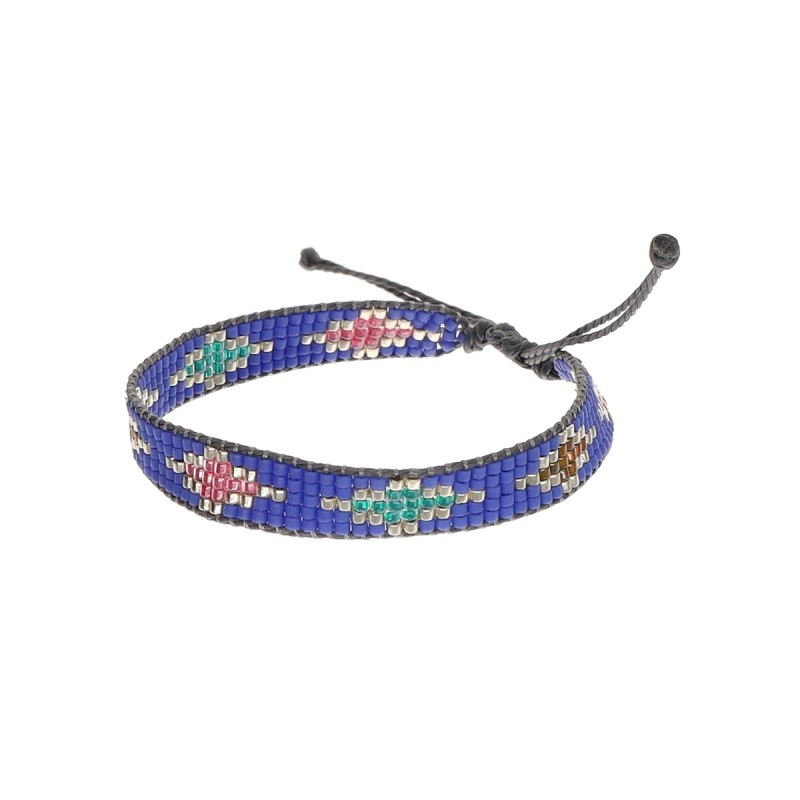 Bransoletka wykonana z japońskich koralików miyuki  w niebieskim kolorze