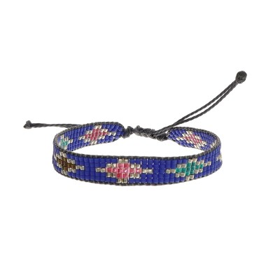 Bransoletka wykonana z japońskich koralików miyuki  w niebieskim kolorze