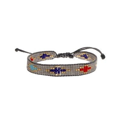 Bransoletka wykonana z japońskich koralików miyuki  w szarym kolorze