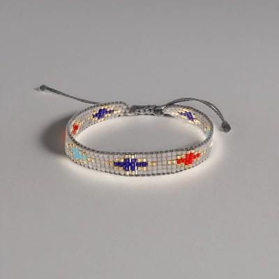Bransoletka wykonana z japońskich koralików miyuki  w szarym kolorze