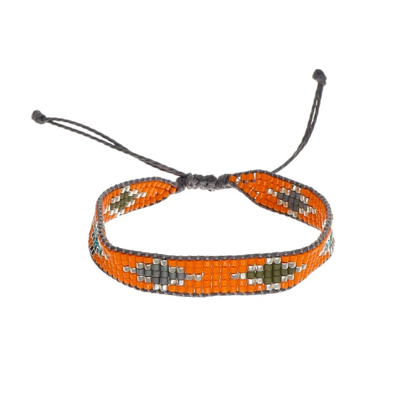 Bransoletka wykonana z japońskich koralików miyuki w pomarańczowym kolorze