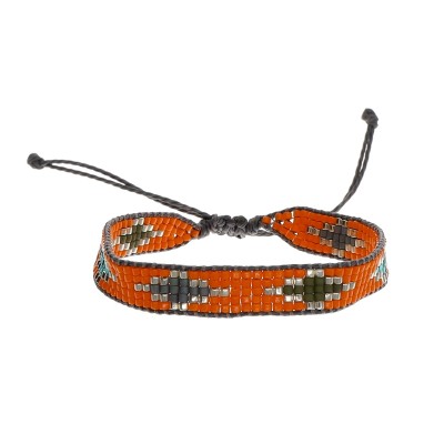 Bransoletka wykonana z japońskich koralików miyuki w pomarańczowym kolorze