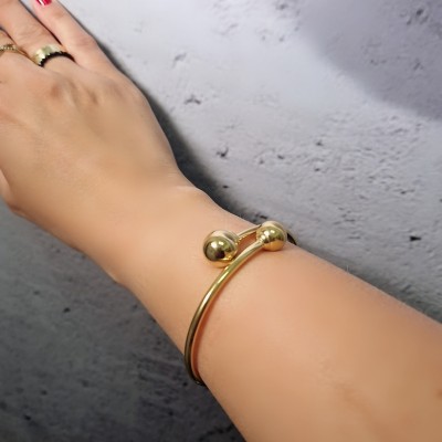 Bransoletka ze stali szlachetnej nowoczesna zakończona kulkami