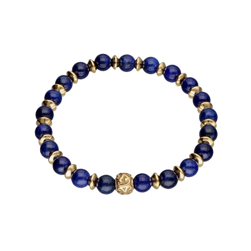 Bransoletka ze stali szlachetnej z lapisem lazuli