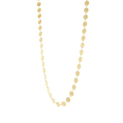 Naszyjnik ze stali szlachetnej złocony z ozdobnymi nieregularnymi kółkami