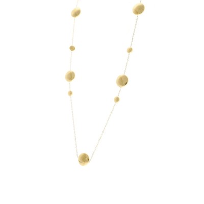 Naszyjnik ze stali szlachetnej złocony z ozdobnymi gładkimi kółkami