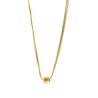 Naszyjnik ze stali szlachetnej złocony łańcuszki z kulką