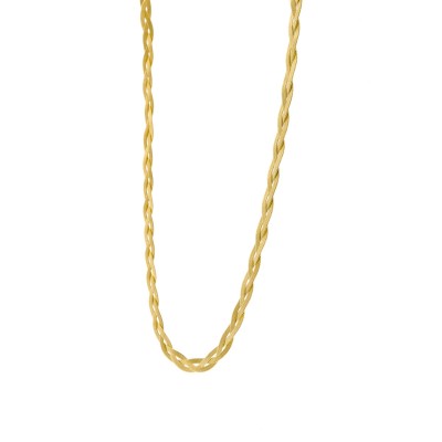 Naszyjnik ze stali szlachetnej złocony pleciona taśma