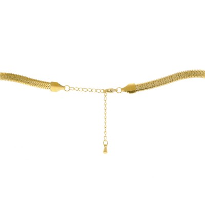 Naszyjnik ze stali szlachetnej złocony taśma