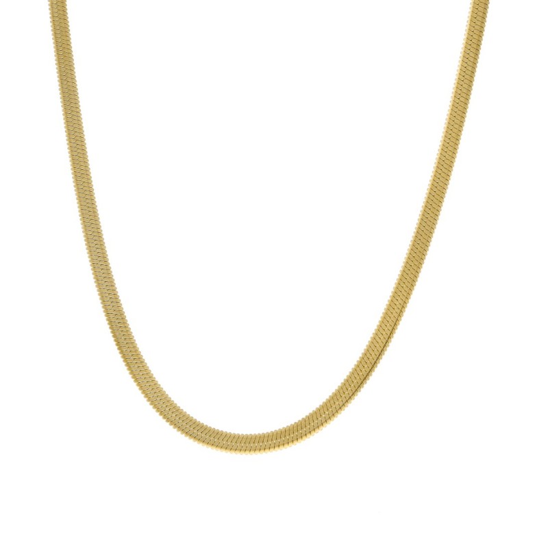 Naszyjnik ze stali szlachetnej złocony taśma