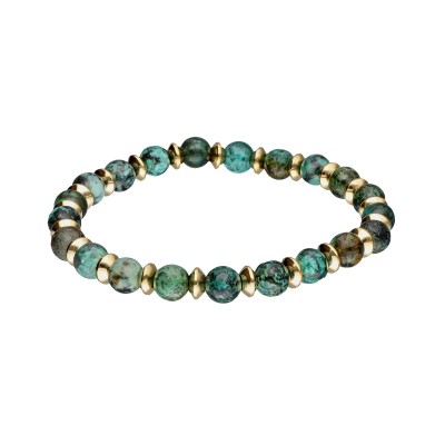 Bransoletka ze stali szlachetnej z rubinem zielonym