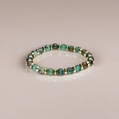 Bransoletka ze stali szlachetnej z rubinem zielonym