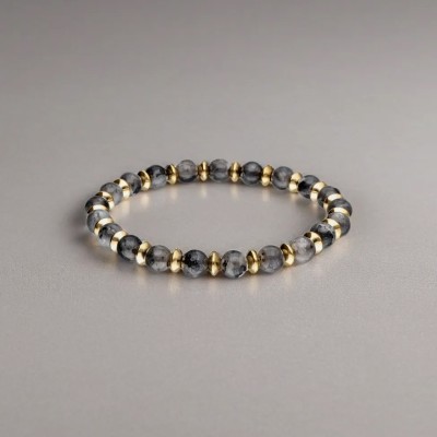 Bransoletka ze stali szlachetnej z labradorytem