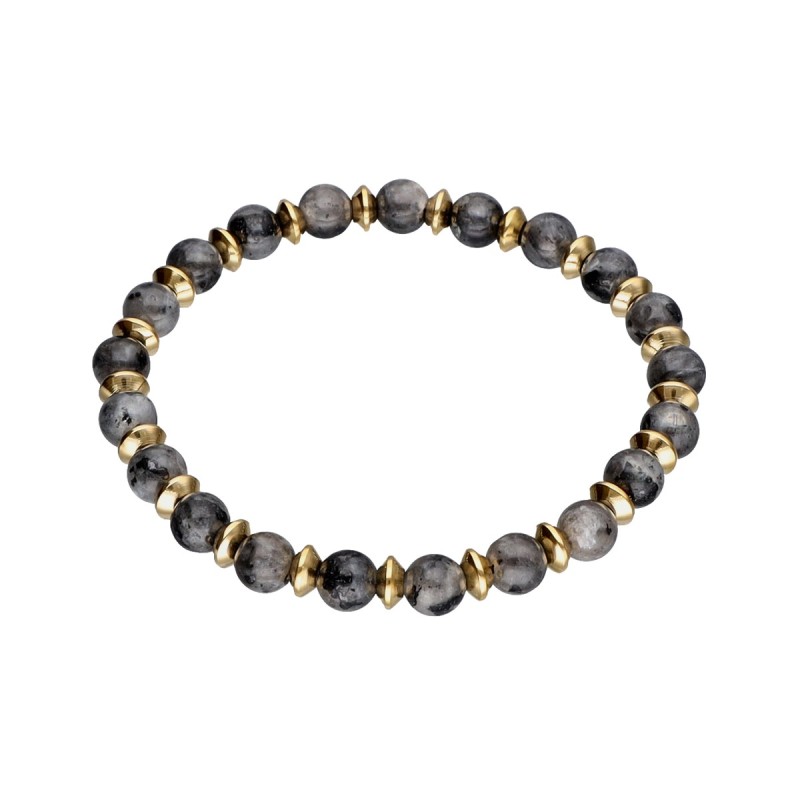 Bransoletka ze stali szlachetnej z labradorytem