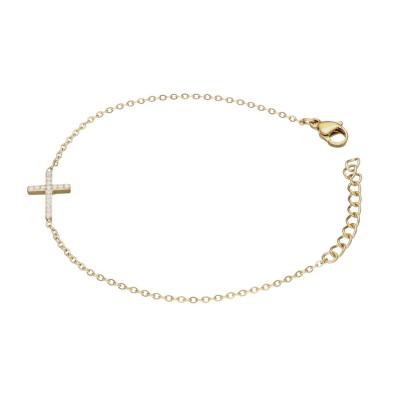 Bransoletka ze stali szlachetnej z krzyżykiem