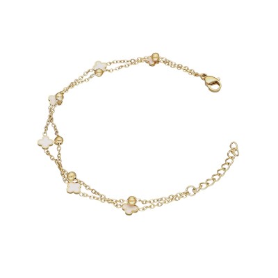 Bransoletka ze stali szlachetnej z marokańskimi koniczynami