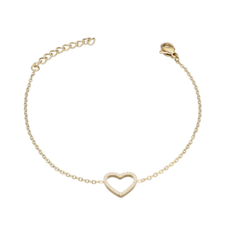 Bransoletka ze stali szlachetnej z zawieszką w kształcie serca