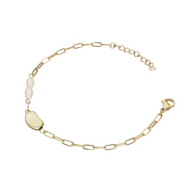 Bransoletka ze stali szlachetnej z perłą majorką