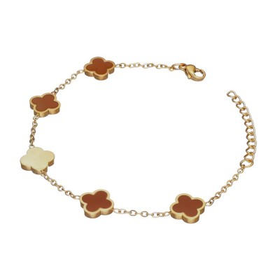 Bransoletka ze stali szlachetnej z marokańskimi koniczynami