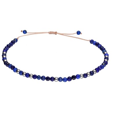 Bransoletka ze stali szlachetnej z lapisem lazuli zaciągana