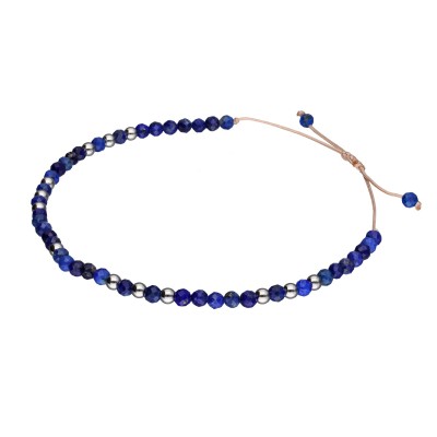 Bransoletka ze stali szlachetnej z lapisem lazuli zaciągana
