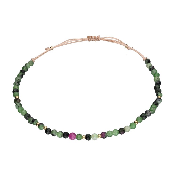 Bransoletka ze stali szlachetnej z morganitem zaciągana