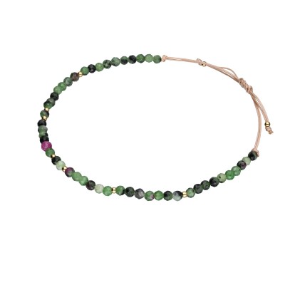 Bransoletka ze stali szlachetnej z morganitem zaciągana