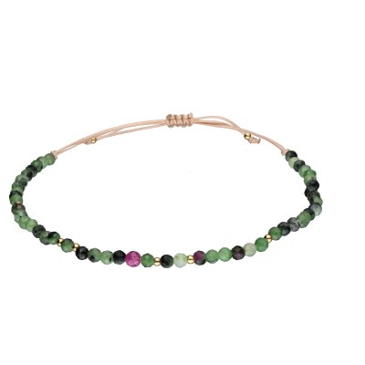 Bransoletka ze stali szlachetnej z morganitem zaciągana