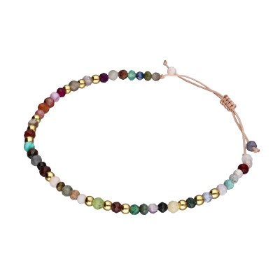 Bransoletka ze stali szlachetnej z mixem kamieni zaciągana