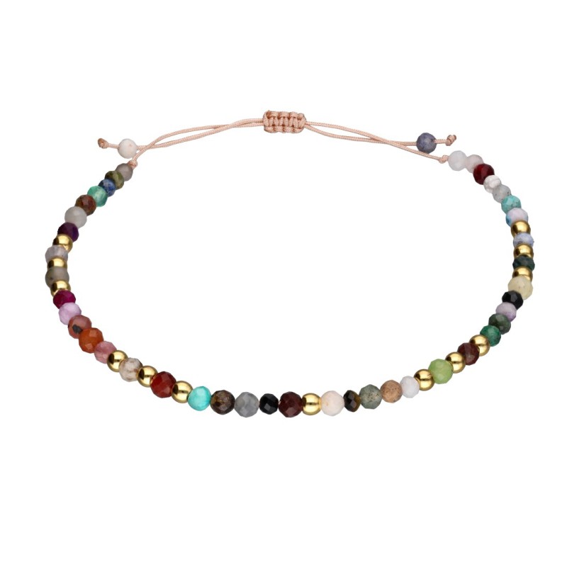 Bransoletka ze stali szlachetnej z mixem kamieni zaciągana