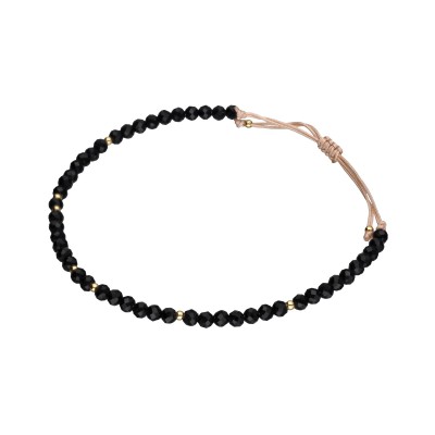 Bransoletka ze stali szlachetnej z onyksem zaciągana