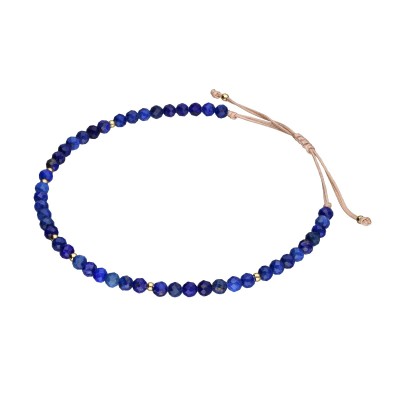 Bransoletka ze stali szlachetnej z lapisem lazuli zaciągana