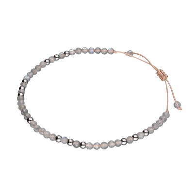 Bransoletka ze stali szlachetnej z labradorytem zaciągana