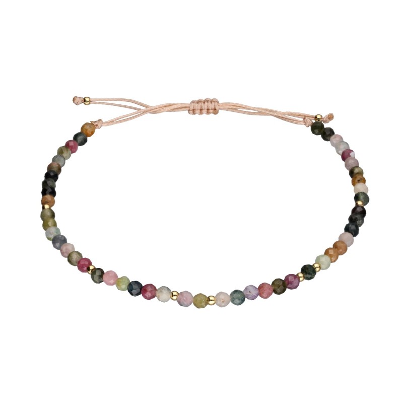 Bransoletka ze stali szlachetnej z turmalinem zaciągana