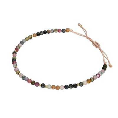 Bransoletka ze stali szlachetnej z turmalinem zaciągana