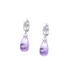 Kolczyki srebrne z ametystem w kształcie kropli