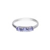 Pierścionek srebrny z trzema oczkami - tanzanitem