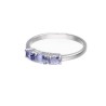 Pierścionek srebrny z trzema oczkami - tanzanitem