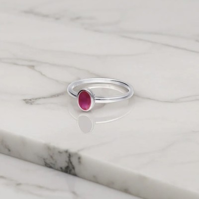 Pierścionek srebrny z rubinem