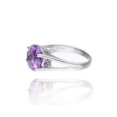 Pierścionek srebrny z ametystem