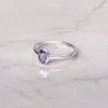 Pierścionek srebrny z owalnym ametystem