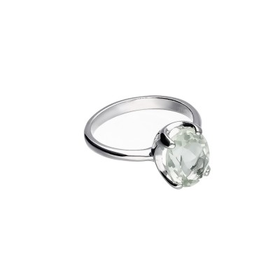 Pierścionek srebrny z ametystem zielonym