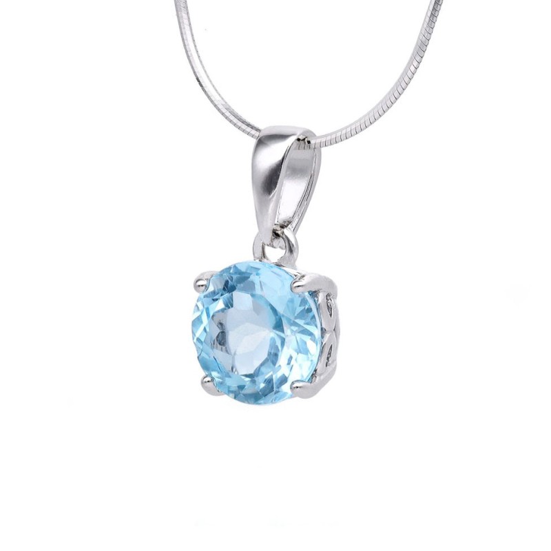 Zawieszka srebrna okrągła topazem