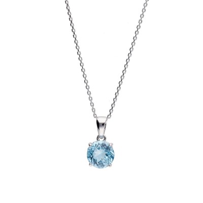 Zawieszka srebrna okrągła topazem