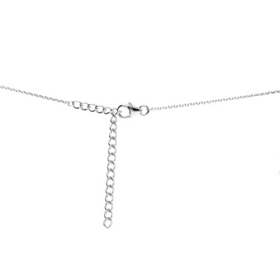 Naszyjnik srebrny z tanzanitem oraz cyrkonią