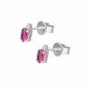 Kolczyki srebrne z turmalinem różowym oraz cyrkonią na sztyft