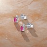 Kolczyki srebrne z turmalinem różowym oraz cyrkonią na sztyft