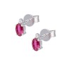 Kolczyki srebrne z turmalinem różowym oraz cyrkonią na sztyft