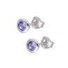 Kolczyki srebrne z tanzanitem na sztyft - kolekcja Rhapsody